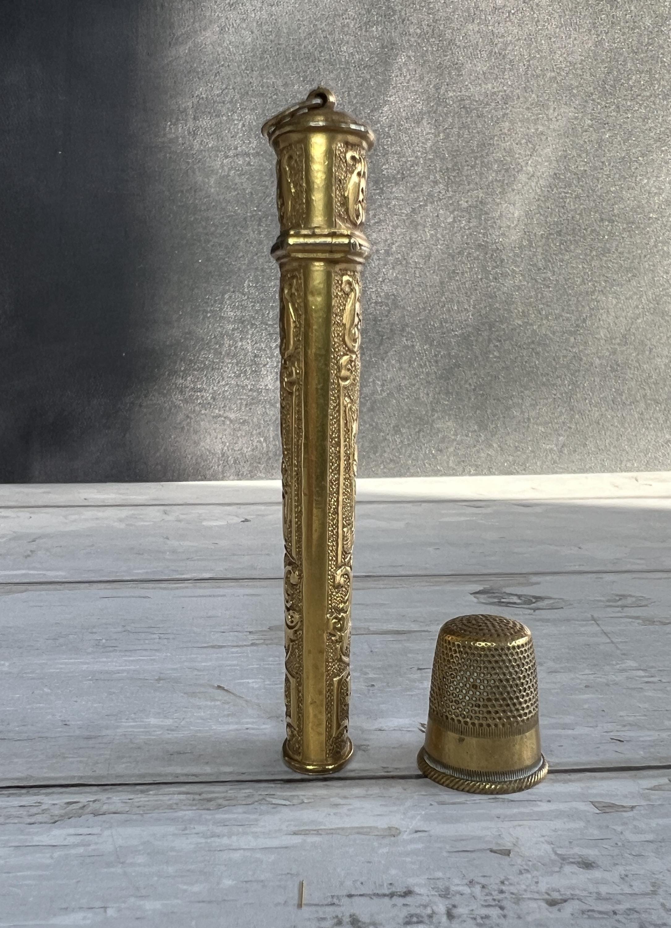 18th Century Bodkin Case Gilt Metal Etui of Britannia C 1740