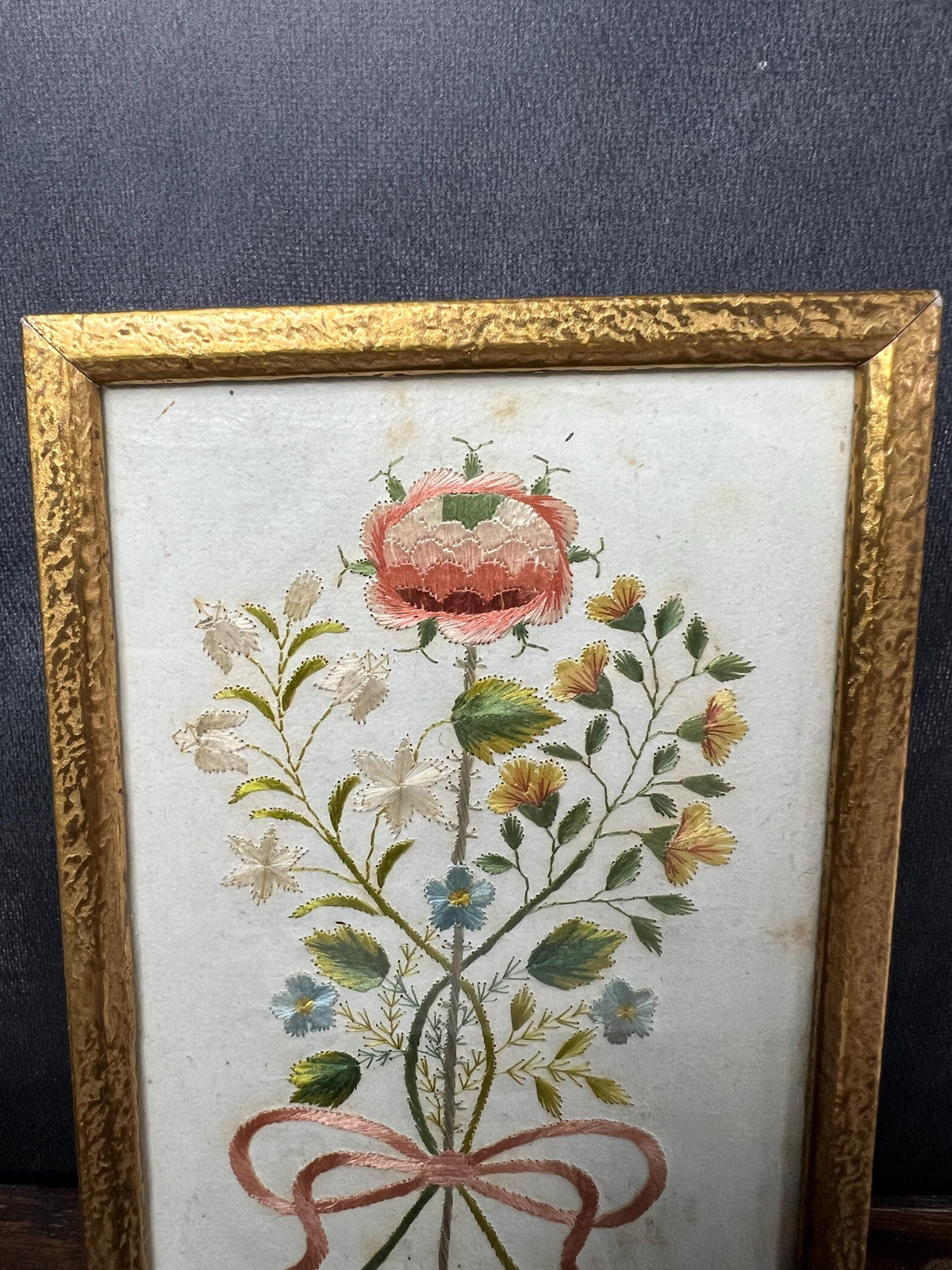 18th Century Colifichet Embroidery On Paper Double Sided Neeedlework C 1790