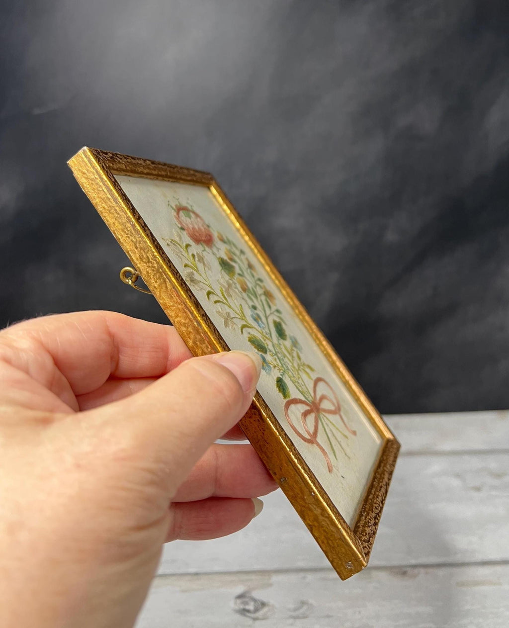 18th Century Colifichet Embroidery On Paper Double Sided Neeedlework C 1790