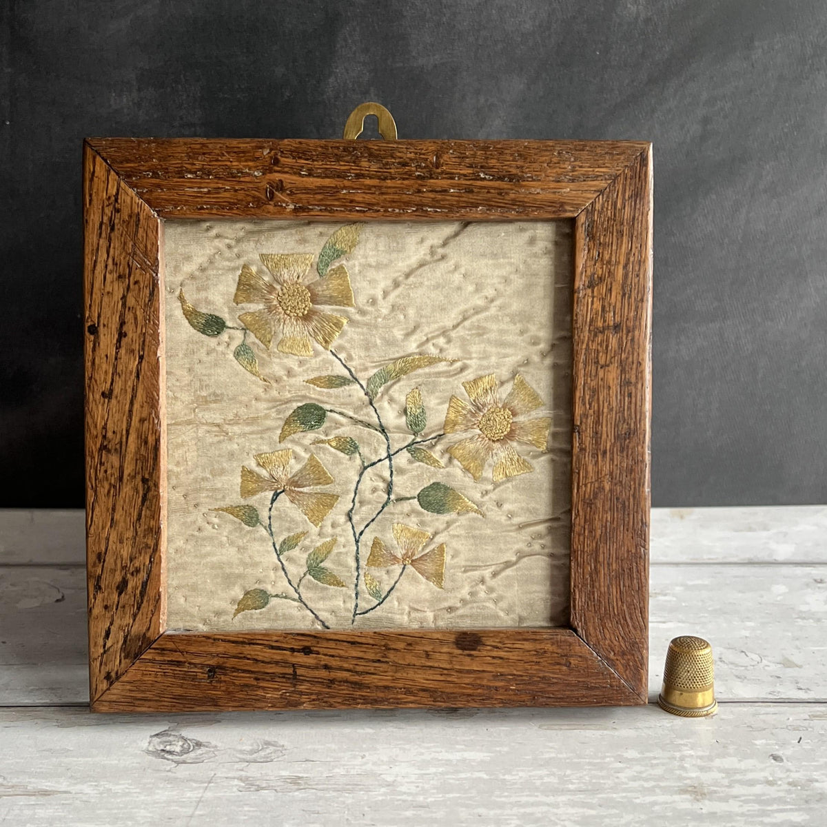 18th Century Silk Embroidery Panel Silk Quilted Ground C 1740