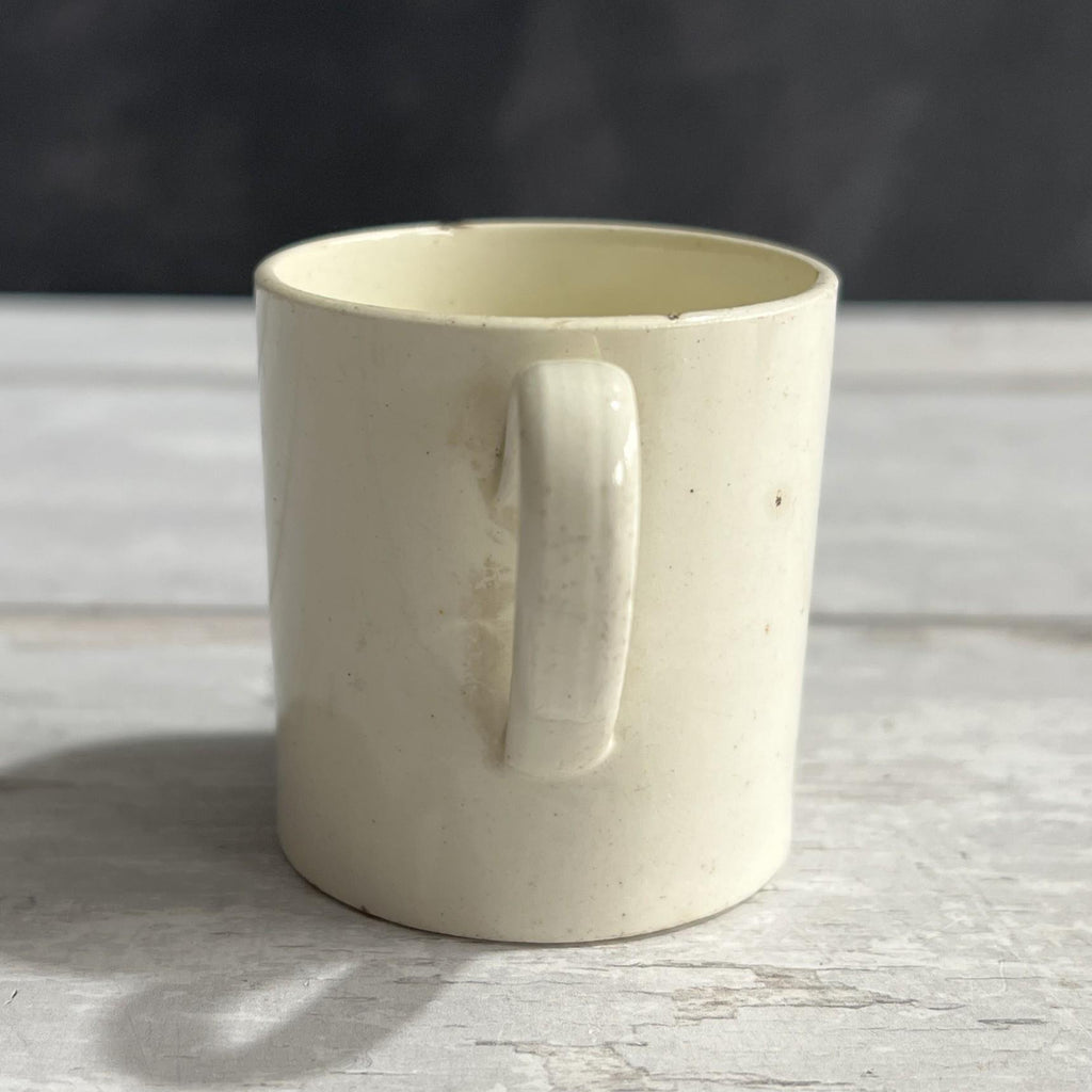 RARE Miniature Mug A Present For My Dear Boy Creamware Cows English C 1810