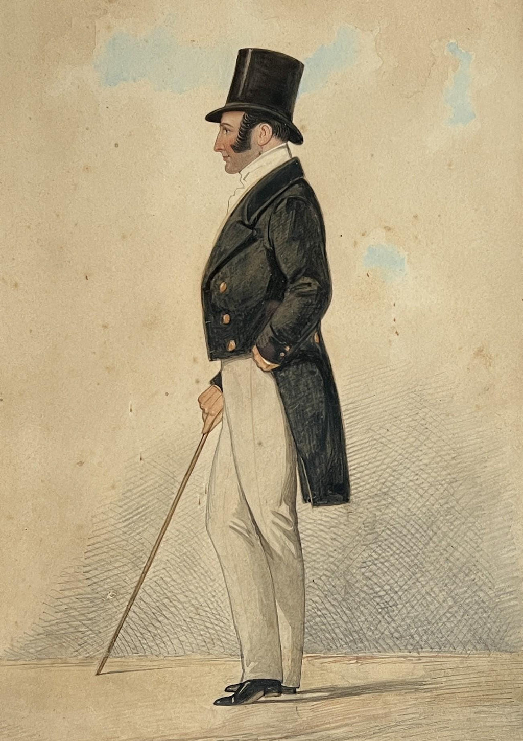 19th Century Joshua Dighton Portrait of Sir William Sutton Circa 1850