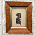 19th Century Portrait Silhouette Young Victorian Lady Birds Eye Maple Frame C 1840