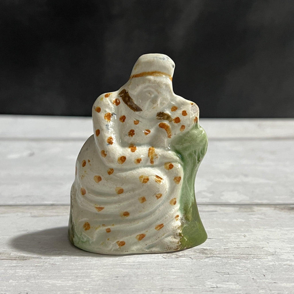 19th Century Toy Prattware Staffordshire Figure Lady Resting Circa 1810 AF