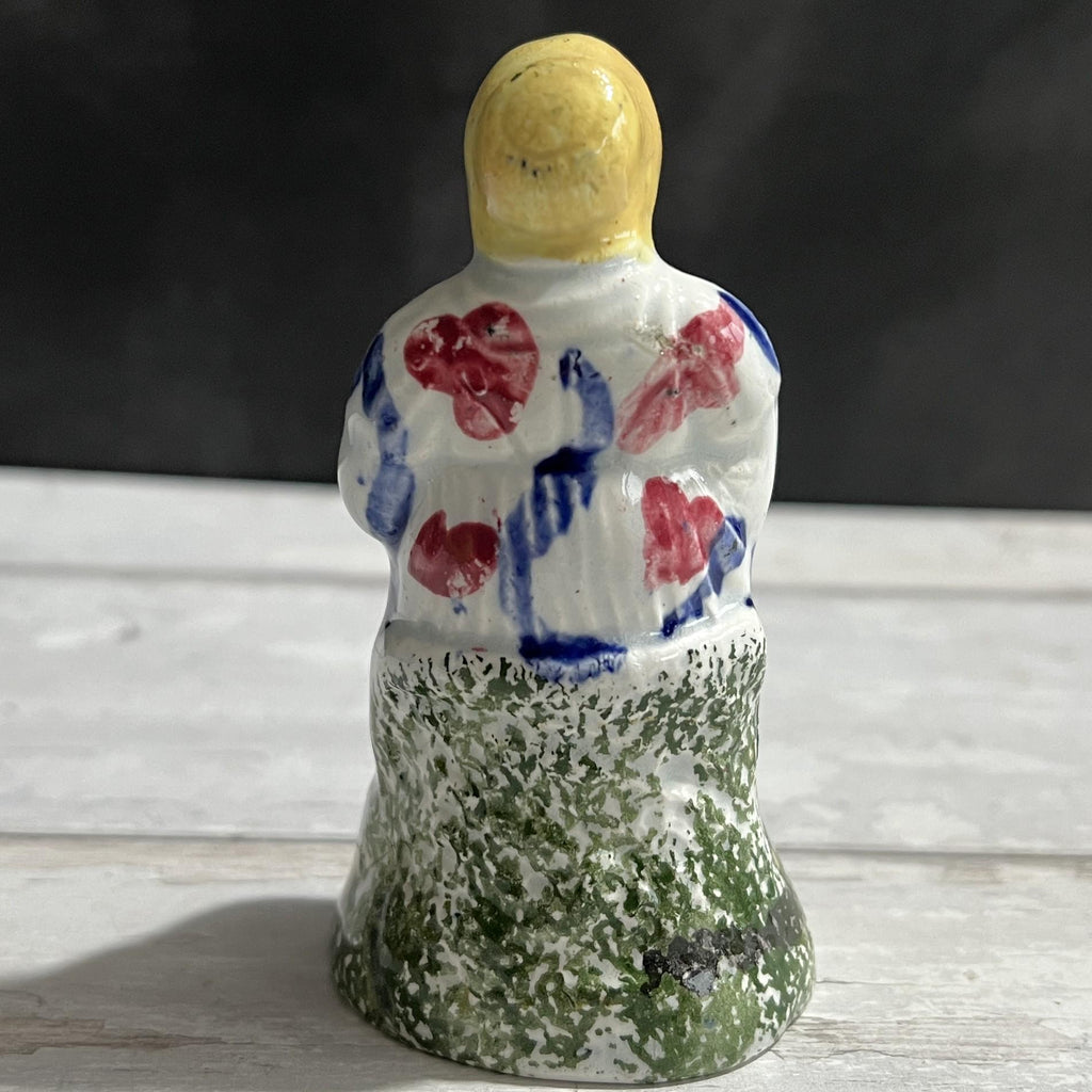19th Century Miniature Spongeware Figure Circa 1810 Yorkshire Pottery AF