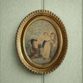 19th Century Miniature Stipple Engraving Children Playing C 1800 Pressed Brass Frame