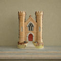 Staffordshire Figure Large Castle Church Flatback Spill Vase C 1860