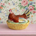 Antique Staffordshire Hen On Nest Egg Holder Folk Art C 1870