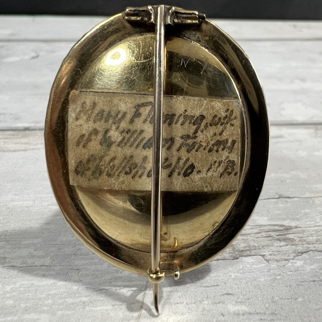 Miniature Portrait Painting Mourning Brooch Named Sitter Scottish C 1852