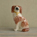 19th Century Staffordshire Dog Figure SMALL Dog Red Spatter Ware Spongeware C 1870