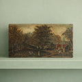 19th Century English Folk Art Oil Painting The Cowherds Inn Southampton C 1880
