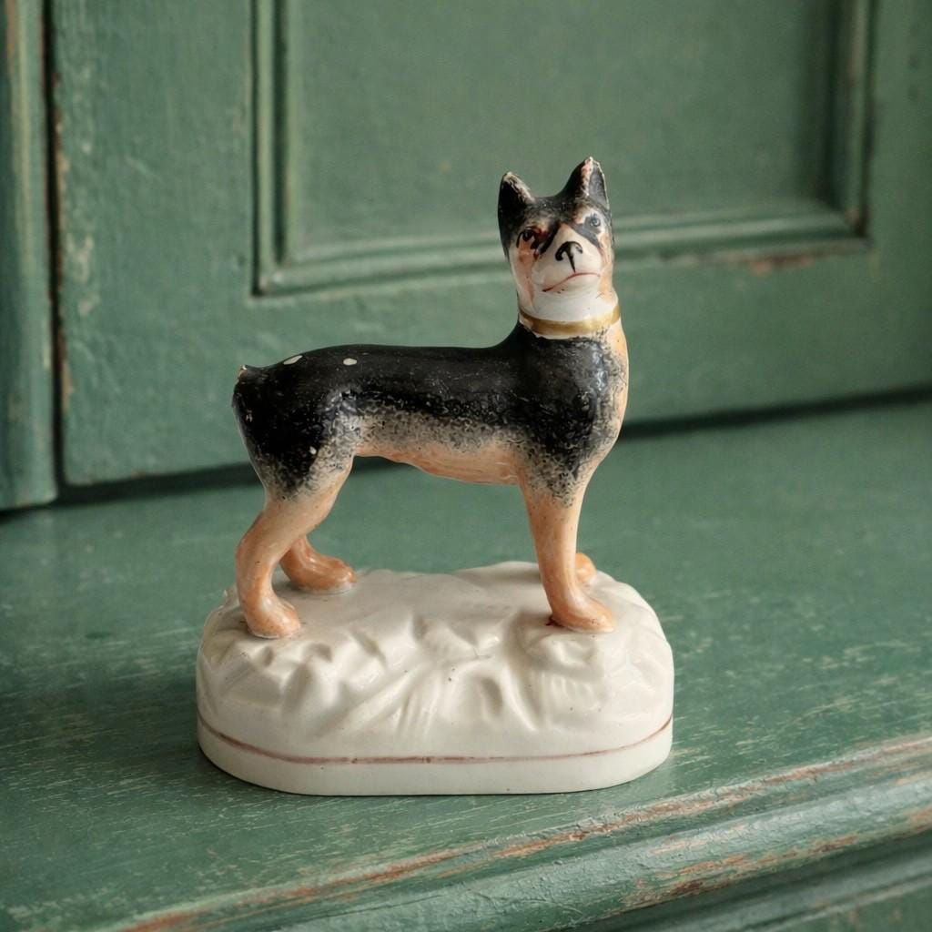 19th Century Miniature Staffordshire Terrier Dog Figure C 1840 AF