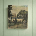 Antique Cornish Church Painting Naïve Folk Art Oil on Canvas 1899