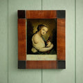 19th Century Reverse Print On Glass Autumn Mezzotint After Rosalba Carriera Circa 1820 AF