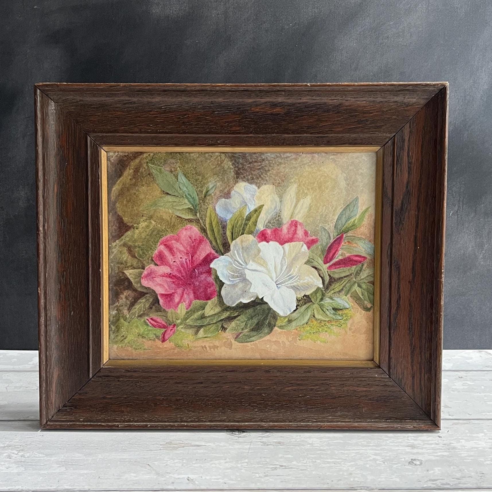 19th Century Floral Painting Flowers Victorian Circa 1890
