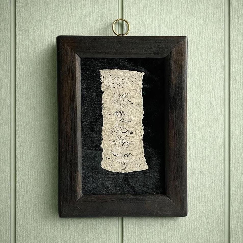 Antique 18th Century Hollie Point Needle Lace Fragment Circa 1700s