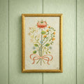 18th Century Colifichet Embroidery On Paper Double Sided Neeedlework C 1790