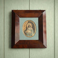 18th Century Embroidery On Paper Colifichet Pin Prick King Louis in Ogee Frame