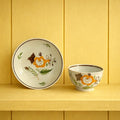 1790 Pratt Ware Child's Tea Bowl & Saucer Naive Pearlware Miniature