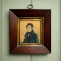 19th Century Folk Art Painting Portrait Miniature Naïve School Circa 1810