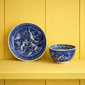 19th Century Transferware Tea Bowl And Saucer Bacchanalian Cherubs Scene Blue And White C 1815