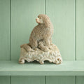 Rare Dudson English Porcelain Poodle Dog And Puppies Circa 1845