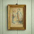 18th Century Stipple Engraving Palemon And Lavinia Rural Lovers Harvest English C 1780