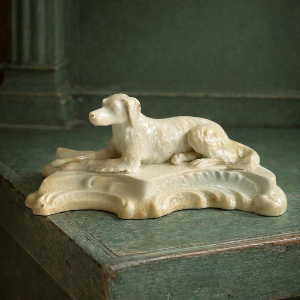 19th Century Georgian Pottery Dog Figure English C 1830
