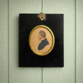 Antique Regency Painting Portrait Miniature Gentleman Circa 1810 AF