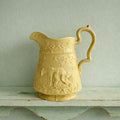 Antique English Jug Pitcher Jones & Walley Relief Moulded Stoneware The Good Samaritan C 1841
