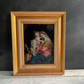 18th Century Georgian Reverse Glass Painting Virgin with Child Circa 1800 Catholic