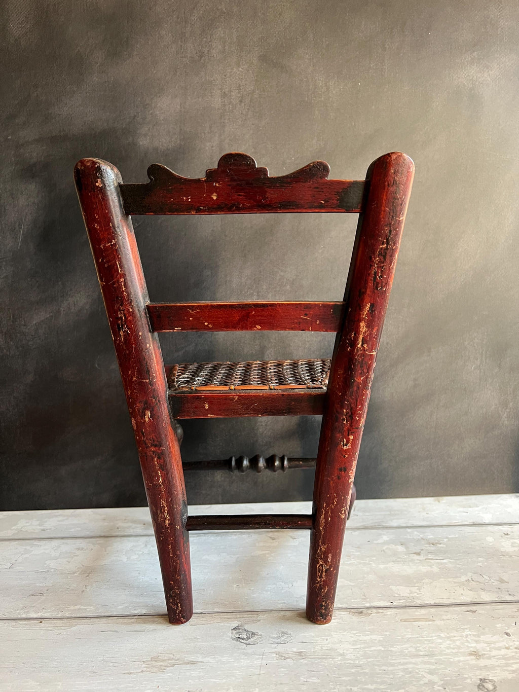 Antique Dolls Chair Early 19th Century Original Caned Seat Circa 1830
