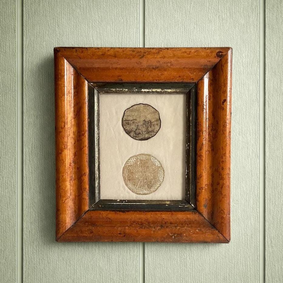 18th Century Pocket Watch Sampler Pair in Hair Work and Paste Work Needle Lace Circa 1790 AF VERY RARE