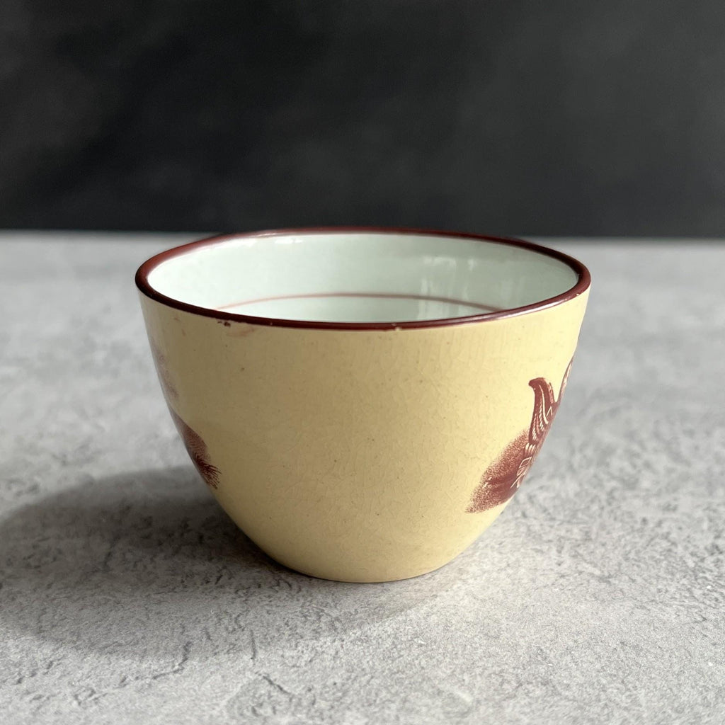 Antique English Drabware Toy Cup and Saucer Adam Buck Mother & Child Circa 1815