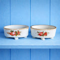 18th Century Opaline Glass Salt Cellars Enamelled Floral Design Georgian Wedding Gift