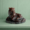 Adorable 19th Century Pottery Lion Treacle Glaze Figure English Pottery C 1840