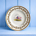 Chamberlain Worcester Porcelain Plate Exotic Bird Gilt Rim C 1815