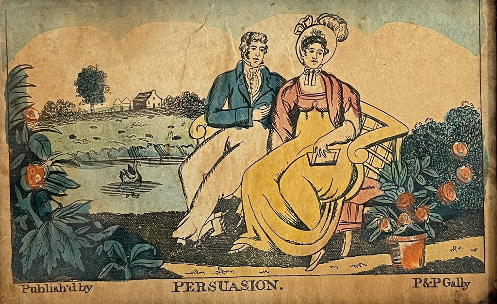 Antique P & P Gally Print Persuasion Circa 1815 English Folk Art Cottage Print