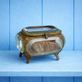 Antique Jewelry Vitrine Beveled Glass Jewellery Casket Circa 1870