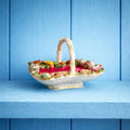 Chamberlain’s Worcester Miniature Basket Containing Seashell Shells and Fruit English Circa 1820 AF