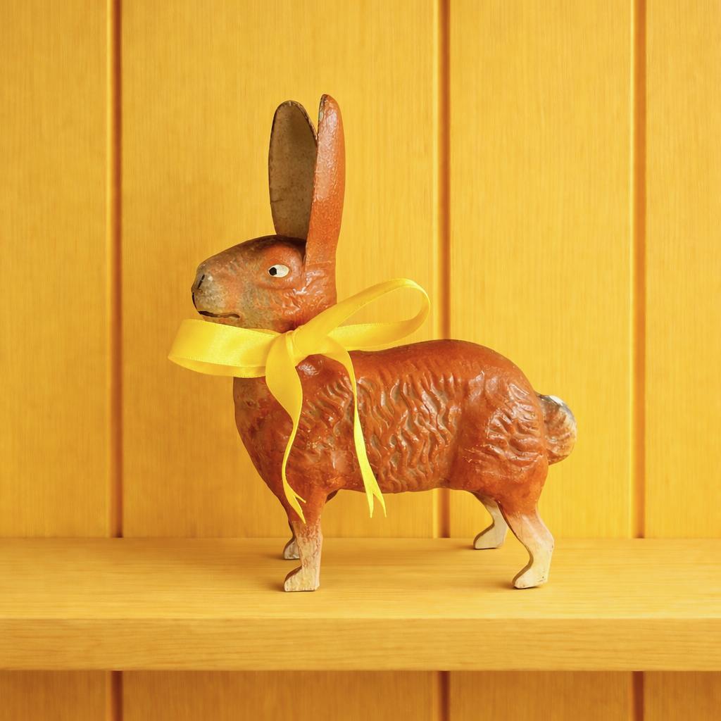 Antique German Candy Container Easter Bunny Papier Mache Rabbit Circa 1910