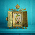 Victorian Gothic Revival Brass Cabochon Photograph Frame Circa 1880 AF