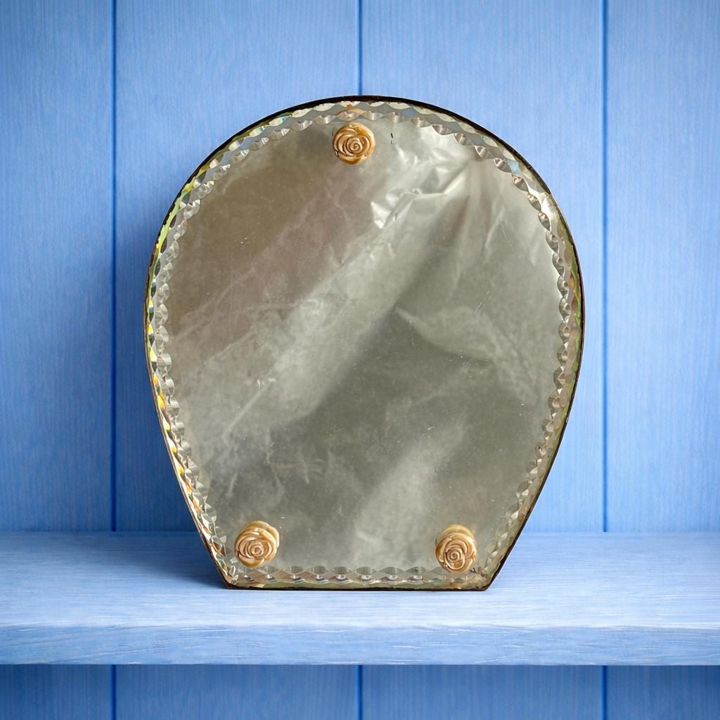 Antique Horseshoe Beveled Mirror C 1920