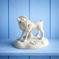 Miniature Chamberlain's Worcester TOY Dog Biscuit Porcelain Poodle with Lion Clip Circa 1830s AF