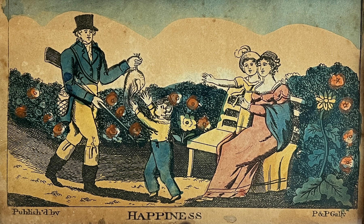 Antique P & P Gally Print Happiness Original Frame C 1815
