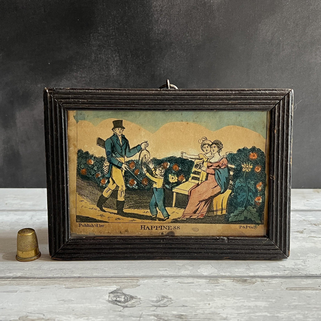 Antique P & P Gally Print Happiness Original Frame C 1815