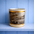 Tintern Abbey Porcelain Mug Hand Painted En Grisaille British Topographical Scene Circa 1810