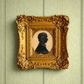 Antique Victorian Portrait Silhouette Lady Wearing Spectacles English Circa 1840