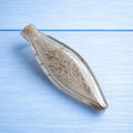 Georgian Miniature English Glass Scent Bottle Navette Shaped Engraved Initials MS Circa 1800 AF