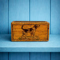 Antique Straw Work Box Dog Georgian Folk Art C 1820